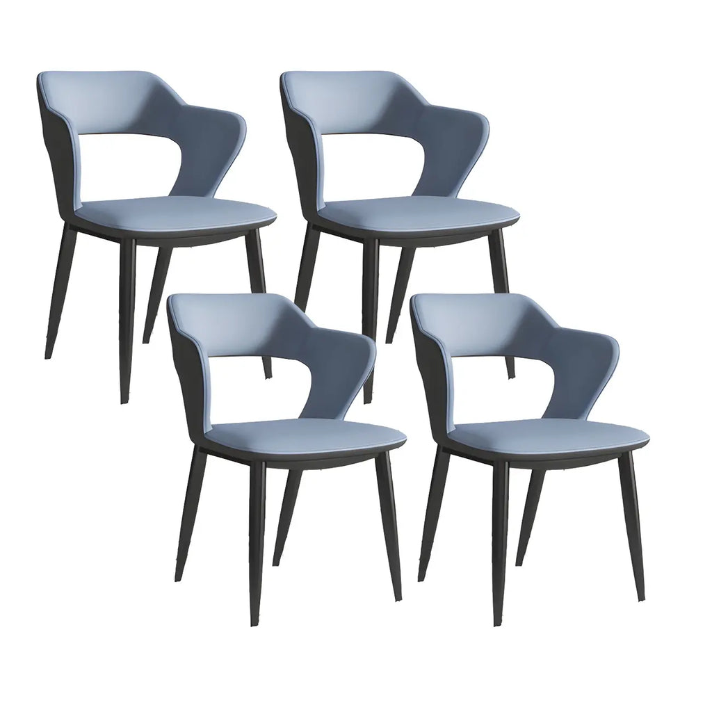 Contemporary Upholstered Open Back Dining Chair with Arms