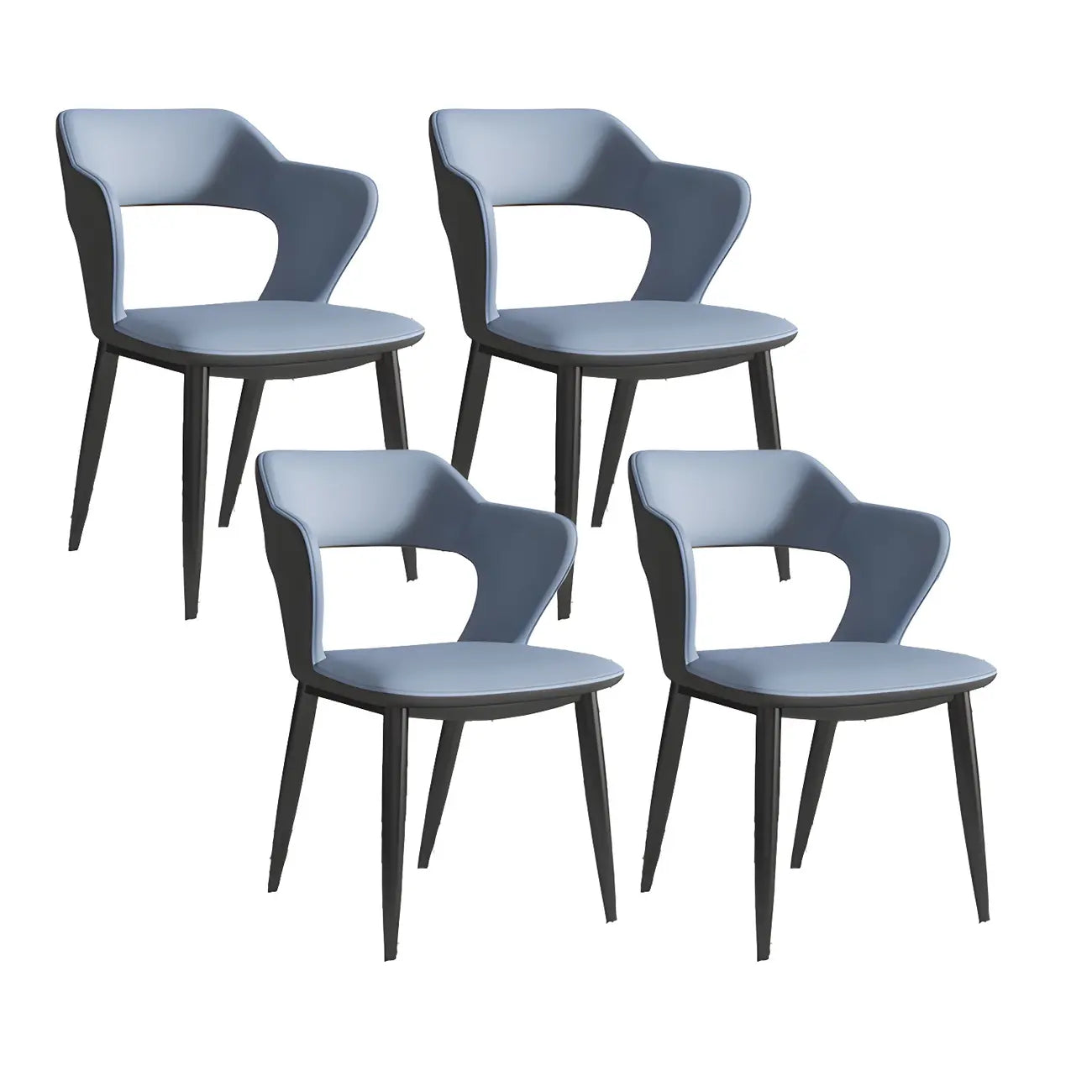 Contemporary Upholstered Open Back Dining Chair with Arms