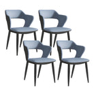 Contemporary Upholstered Open Back Dining Chair with Arms
