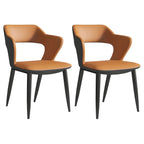 Contemporary Upholstered Open Back Dining Chair with Arms