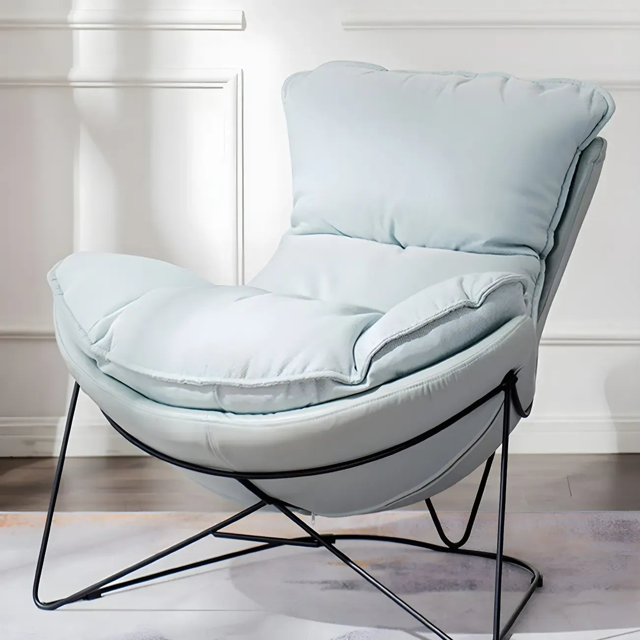 Modern Fabric Accent Chair with Pillow Back