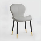 Art Deco Curved Back Leather Dining Chair Solid Back
