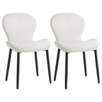 Art Deco Curved Back Leather Dining Chair Solid Back