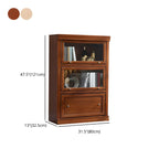 Brown Oak Wood Barrister Bookcases with Glass Doors