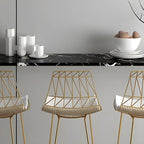 Black Rectangle Marble Tall Bar Table Gold Base