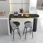 Modern Oval Stone Top High Bartop Table for Kitchen Island