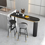 Modern Oval Stone Top High Bartop Table for Kitchen Island