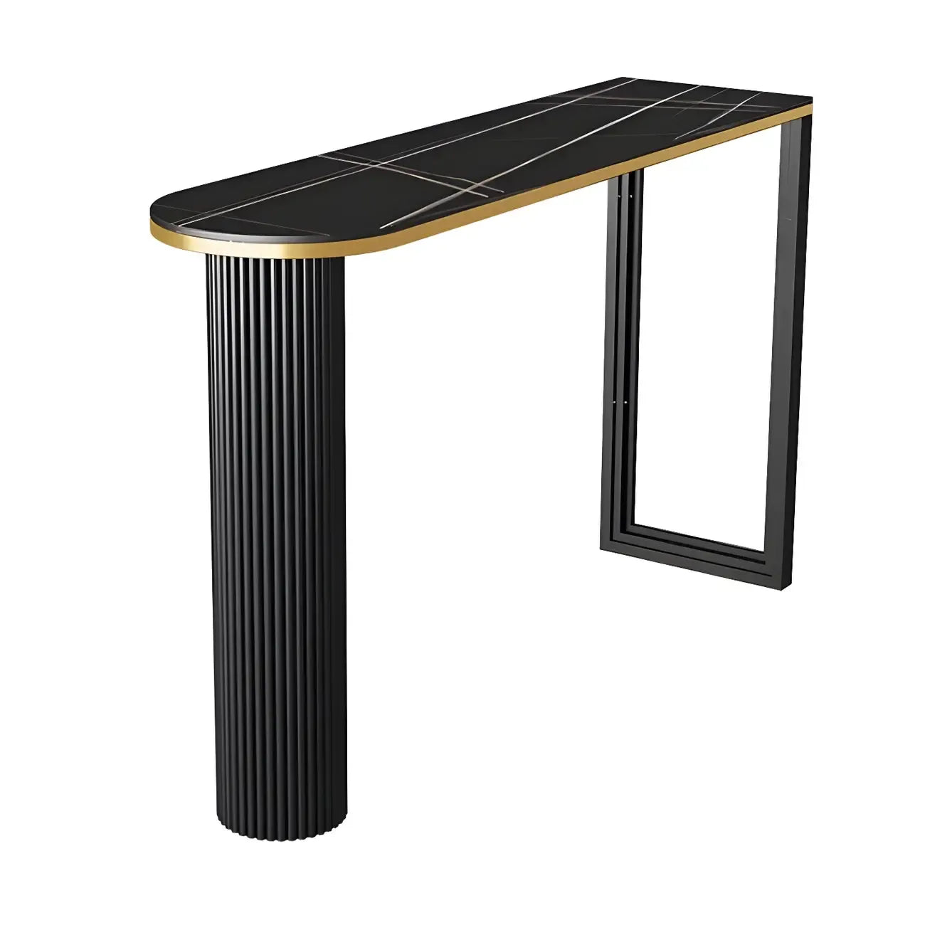 Modern Oval Stone Top High Bartop Table for Kitchen Island