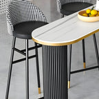 Modern Oval Stone Top High Bartop Table for Kitchen Island