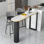 Modern Oval Stone Top High Bartop Table for Kitchen Island