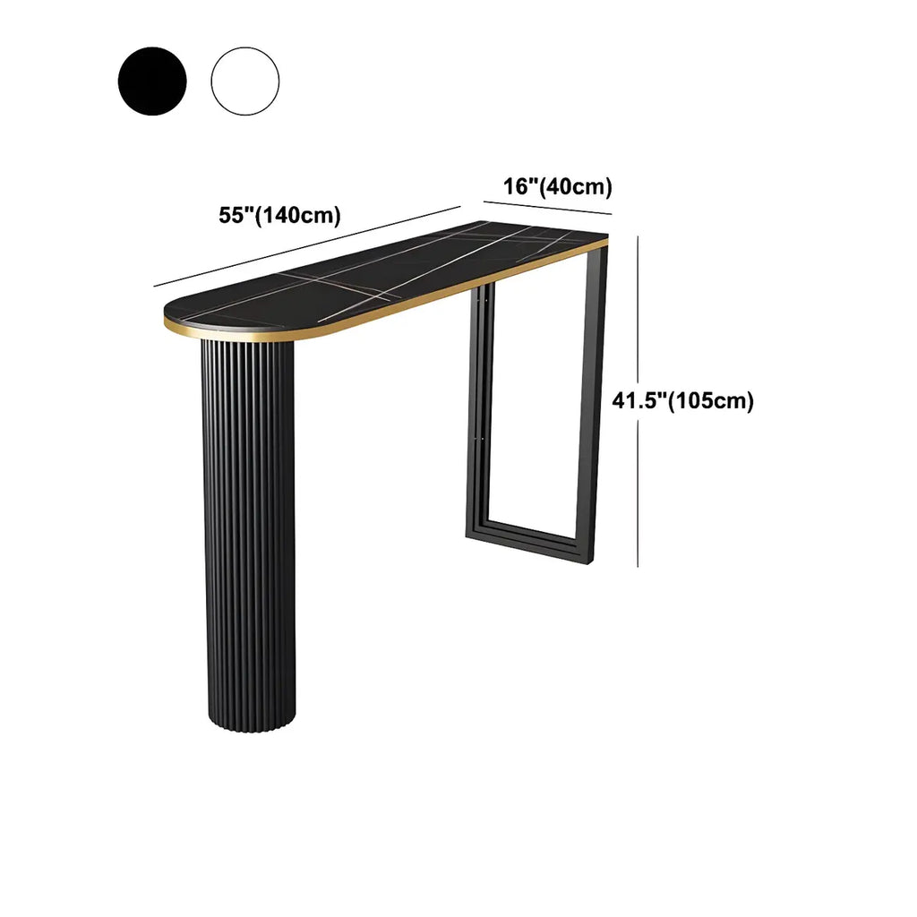 Modern Oval Stone Top High Bartop Table for Kitchen Island