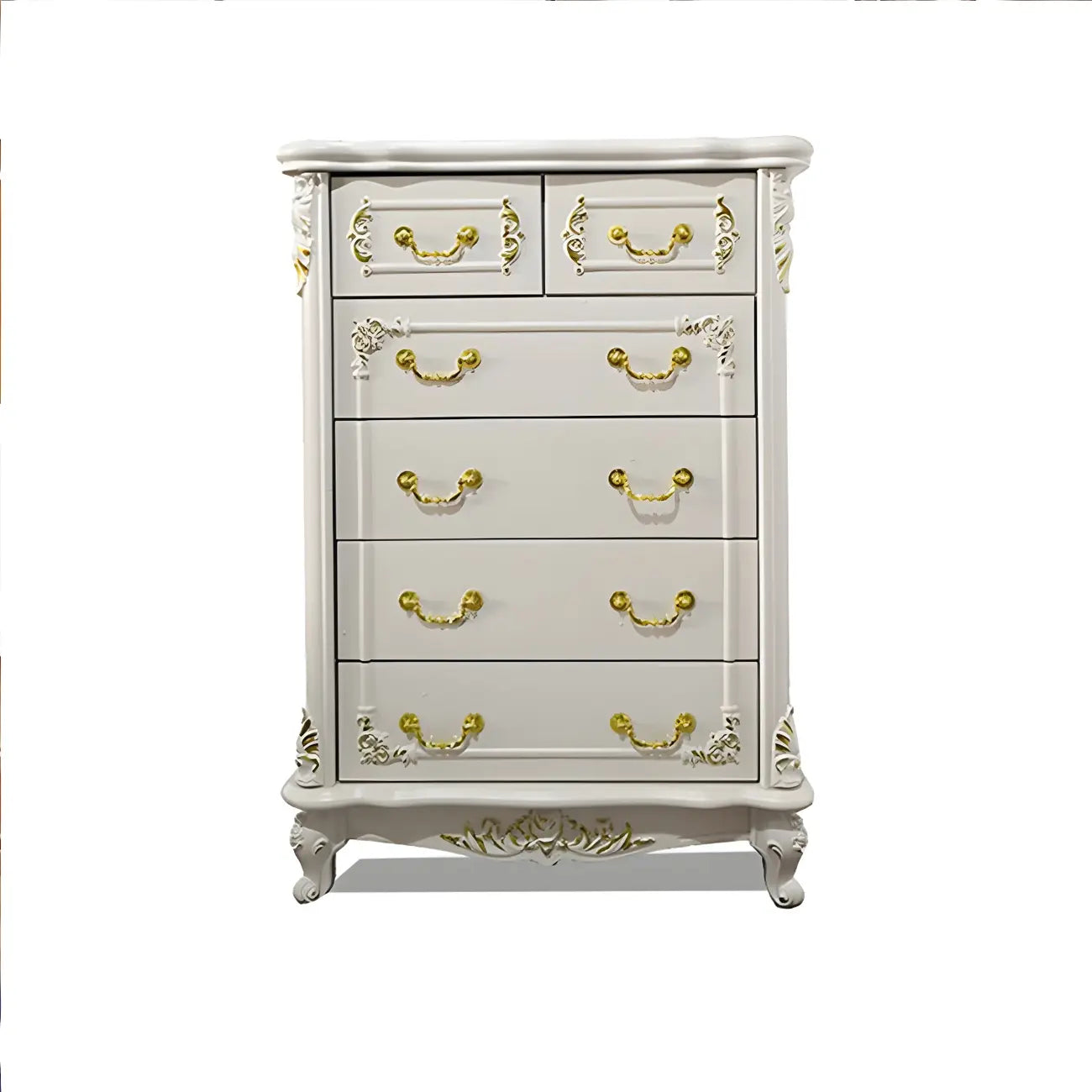 Classic White Wooden Dresser with Storage Chest