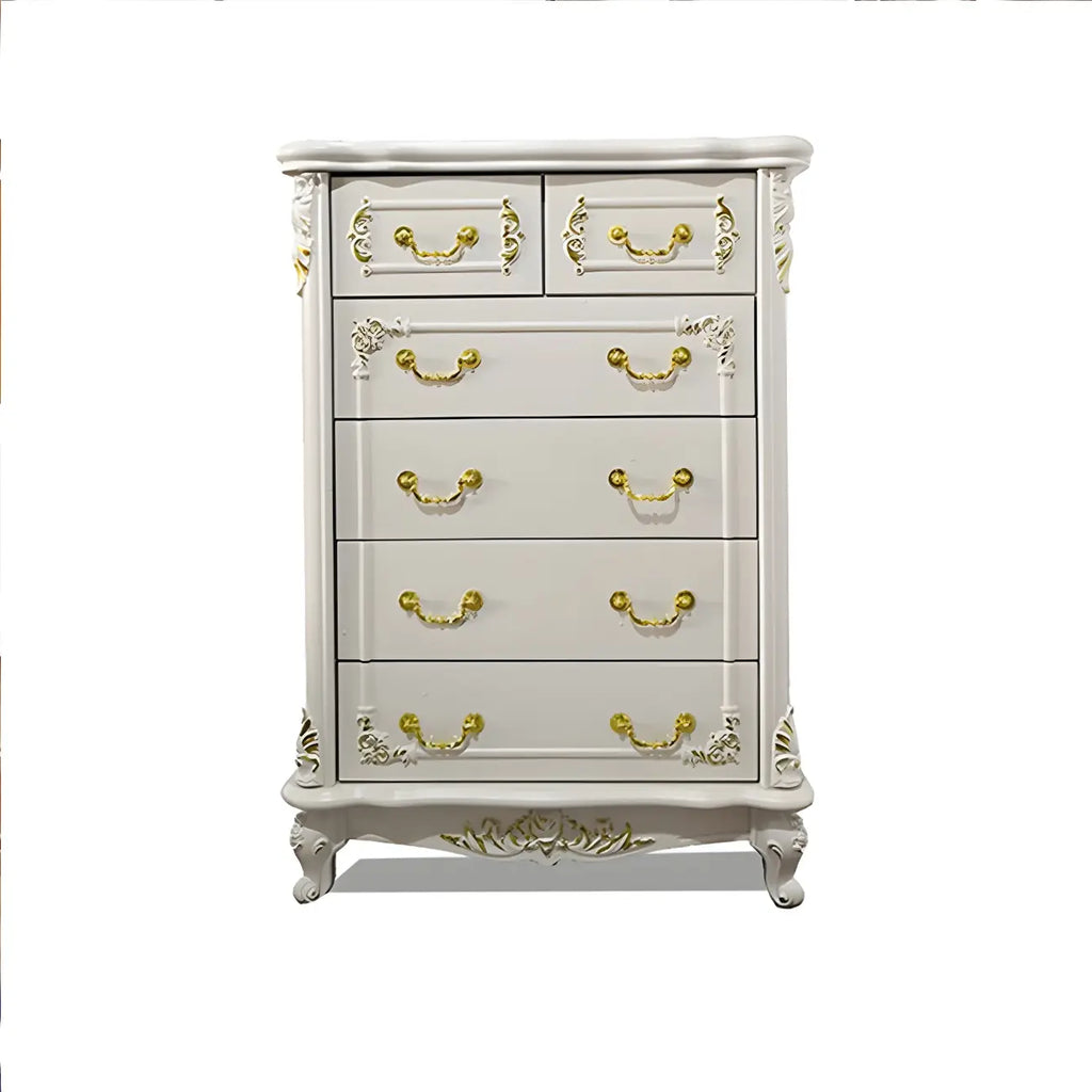 Classic White Wooden Dresser with Storage Chest