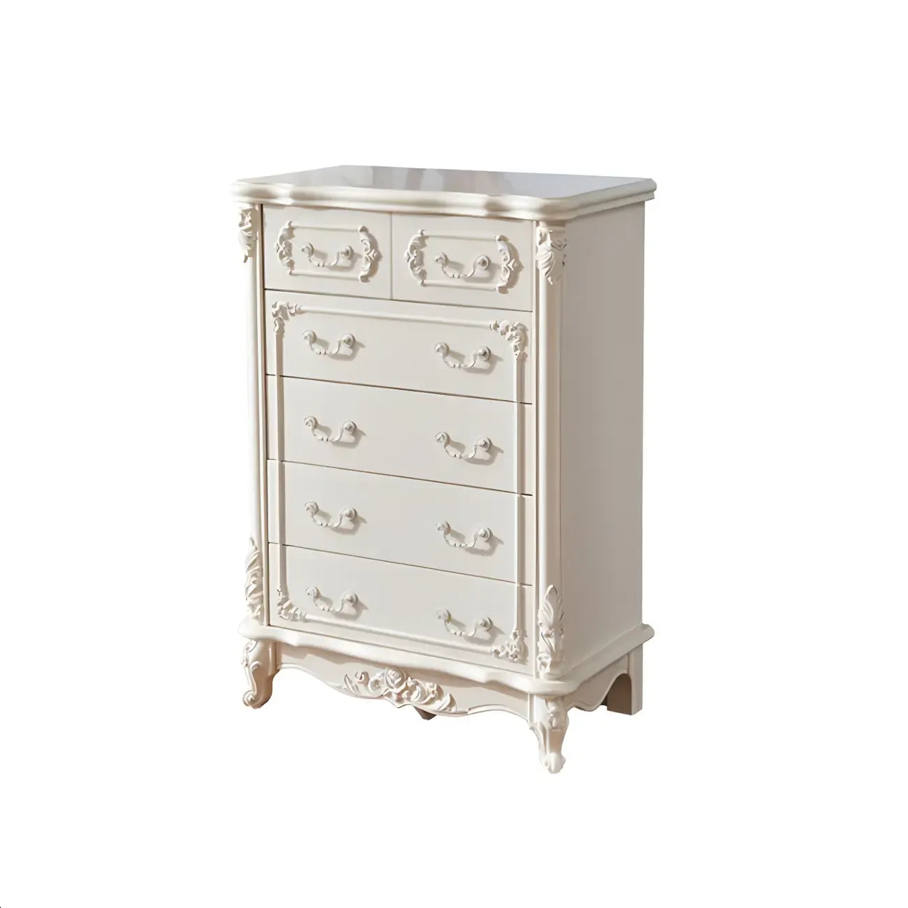 Classic White Wooden Dresser with Storage Chest