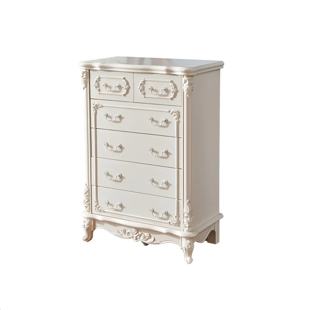 Classic White Wooden Dresser with Storage Chest