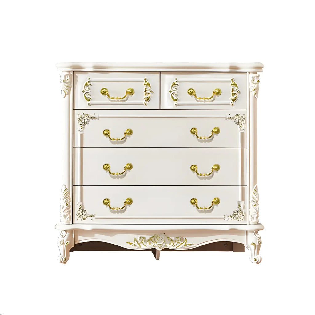 Classic White Wooden Dresser with Storage Chest