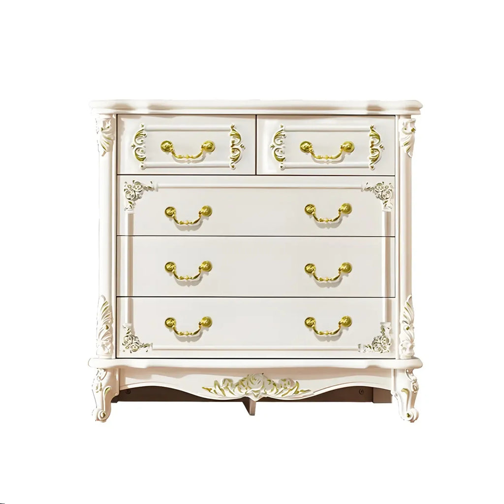 Classic White Wooden Dresser with Storage Chest