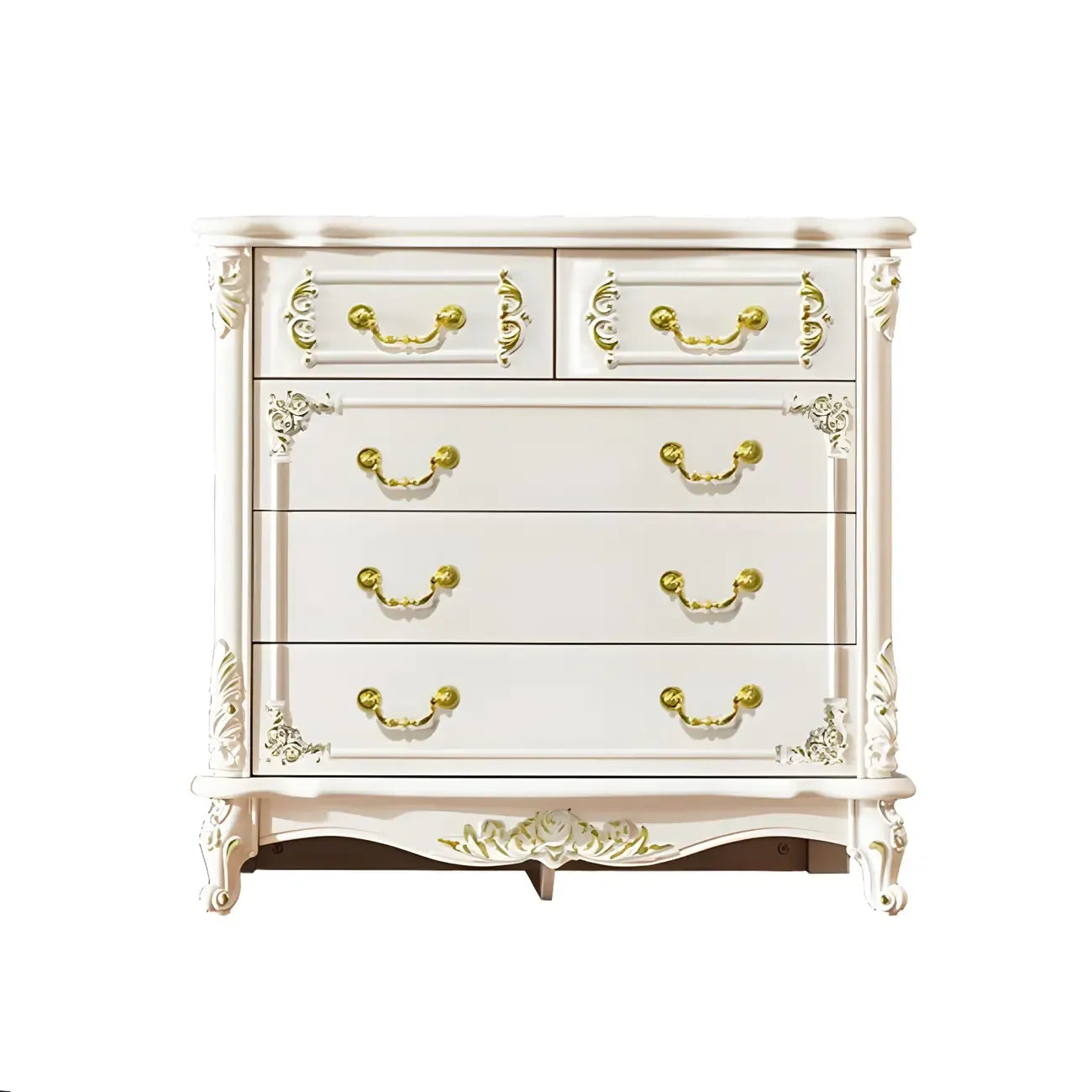 Classic White Wooden Dresser with Storage Chest