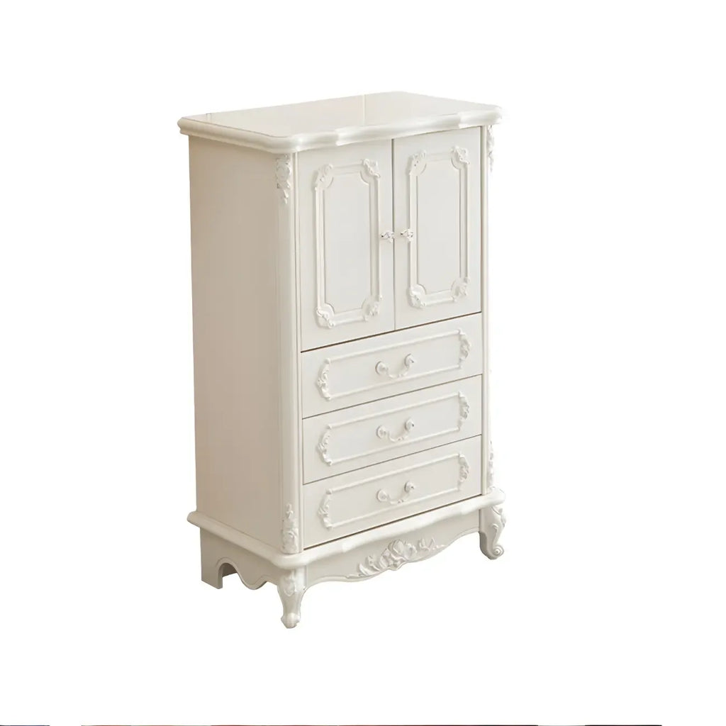Classic White Wooden Dresser with Storage Chest