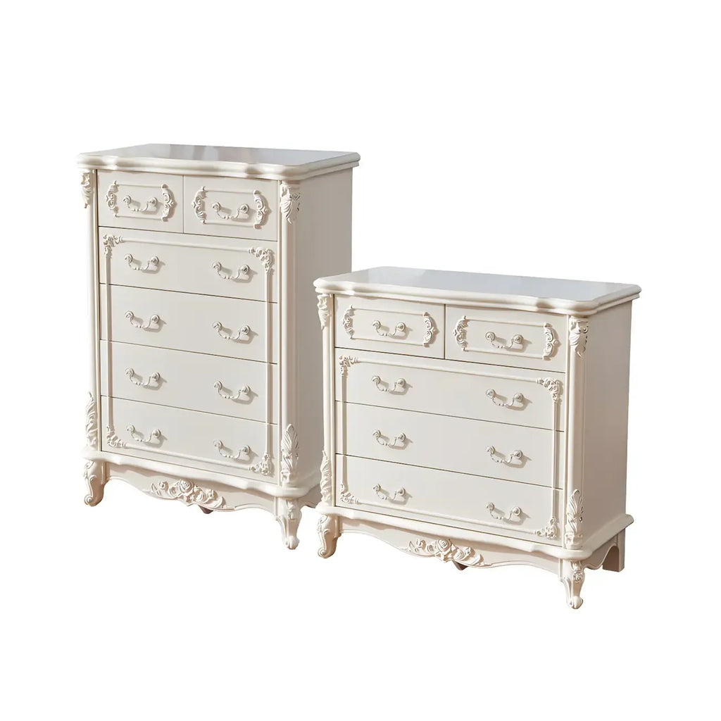 Classic White Wooden Dresser with Storage Chest