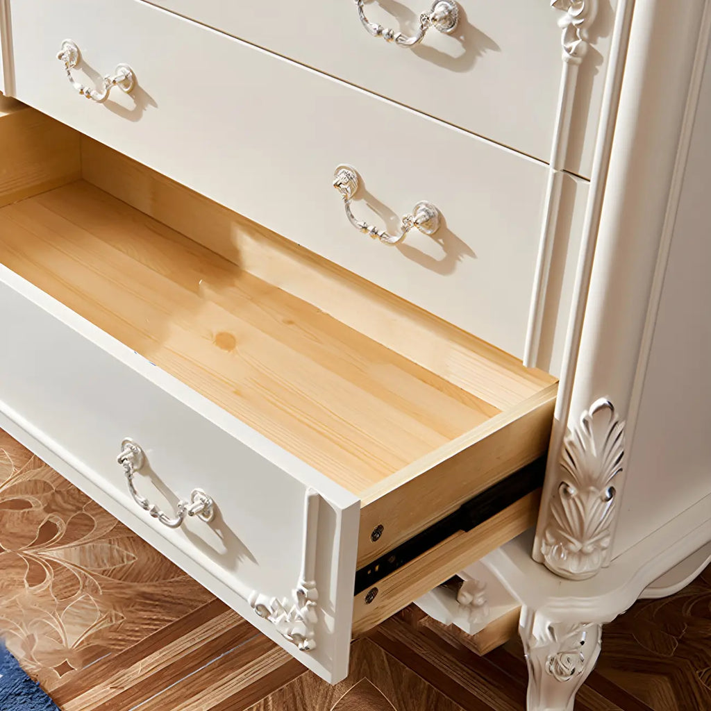Classic White Wooden Dresser with Storage Chest