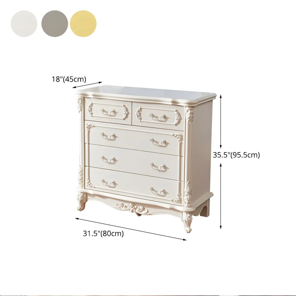 Classic White Wooden Dresser with Storage Chest