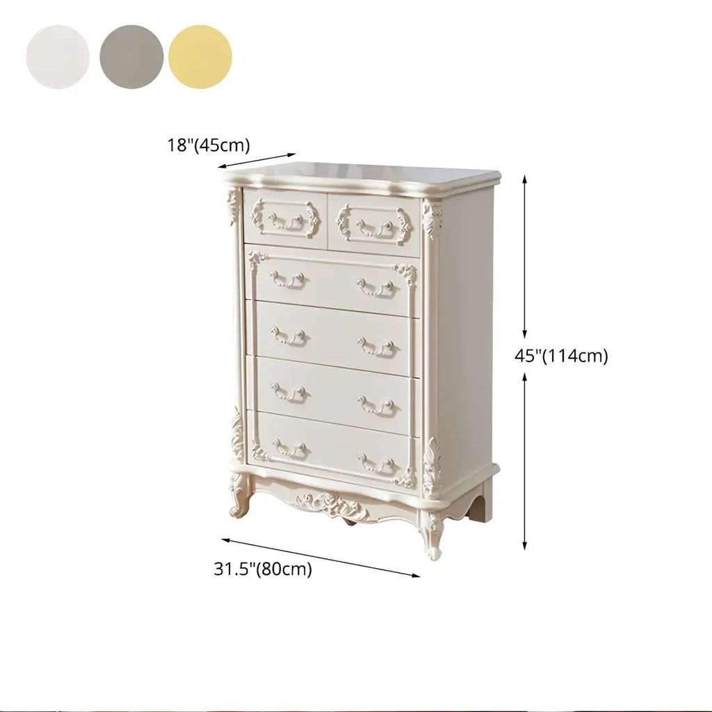 Classic White Wooden Dresser with Storage Chest