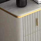 Elegant Gray Wooden Dressers & Chests with Gold Handles