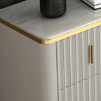 Elegant Gray Wooden Dressers & Chests with Gold Handles