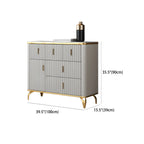 Elegant Gray Wooden Dressers & Chests with Gold Handles