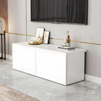 63 White Wooden Cable Management TV Stand with Drawers
