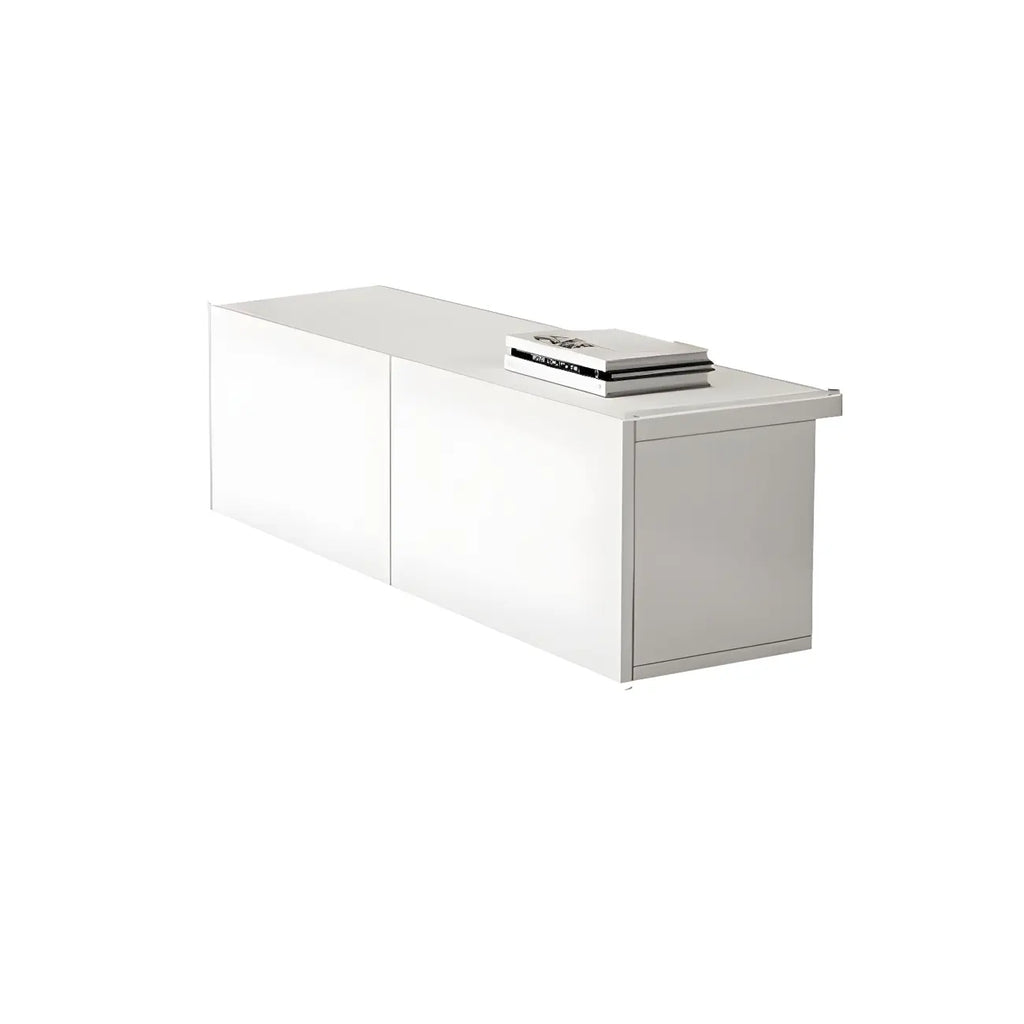 63 White Wooden Cable Management TV Stand with Drawers