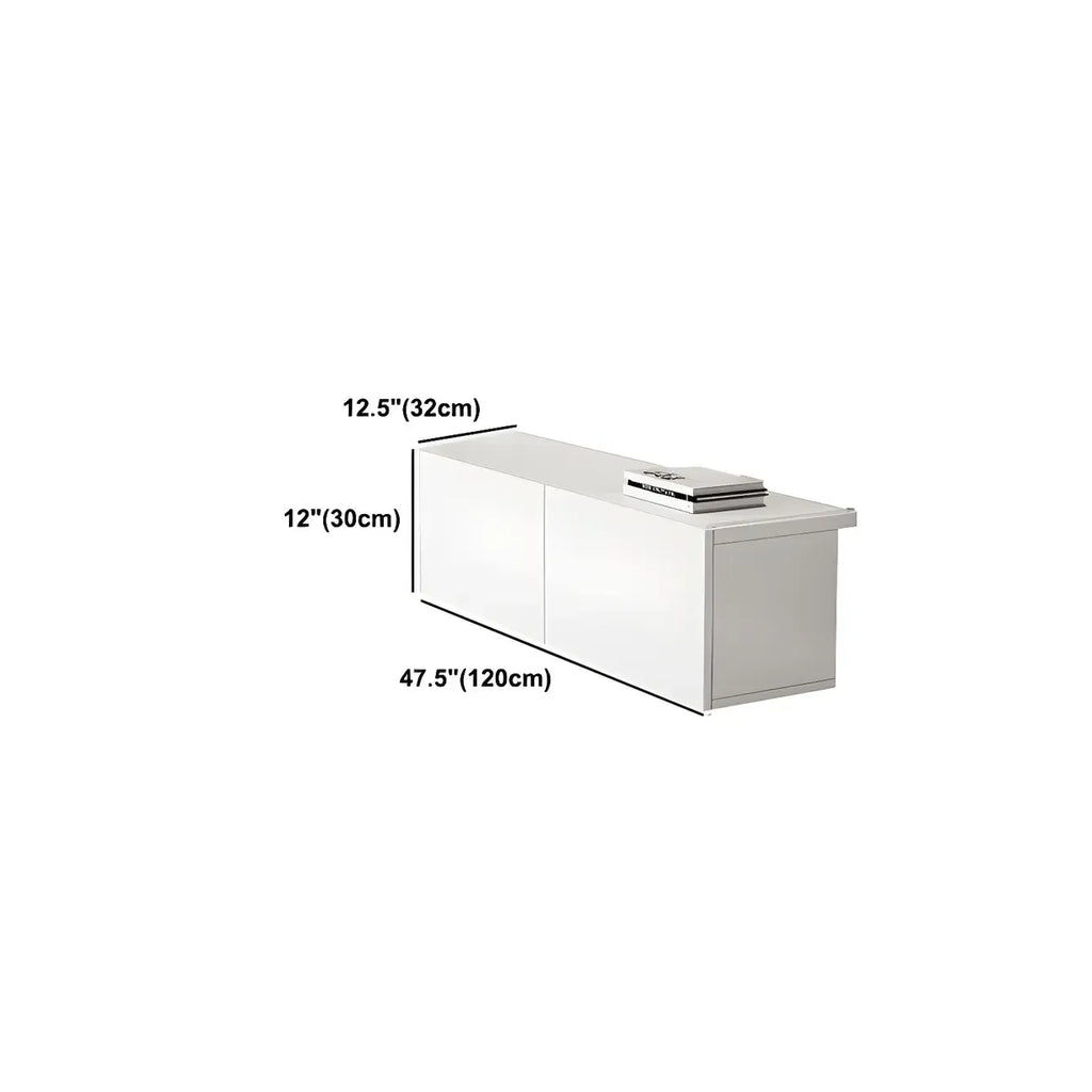 63 White Wooden Cable Management TV Stand with Drawers