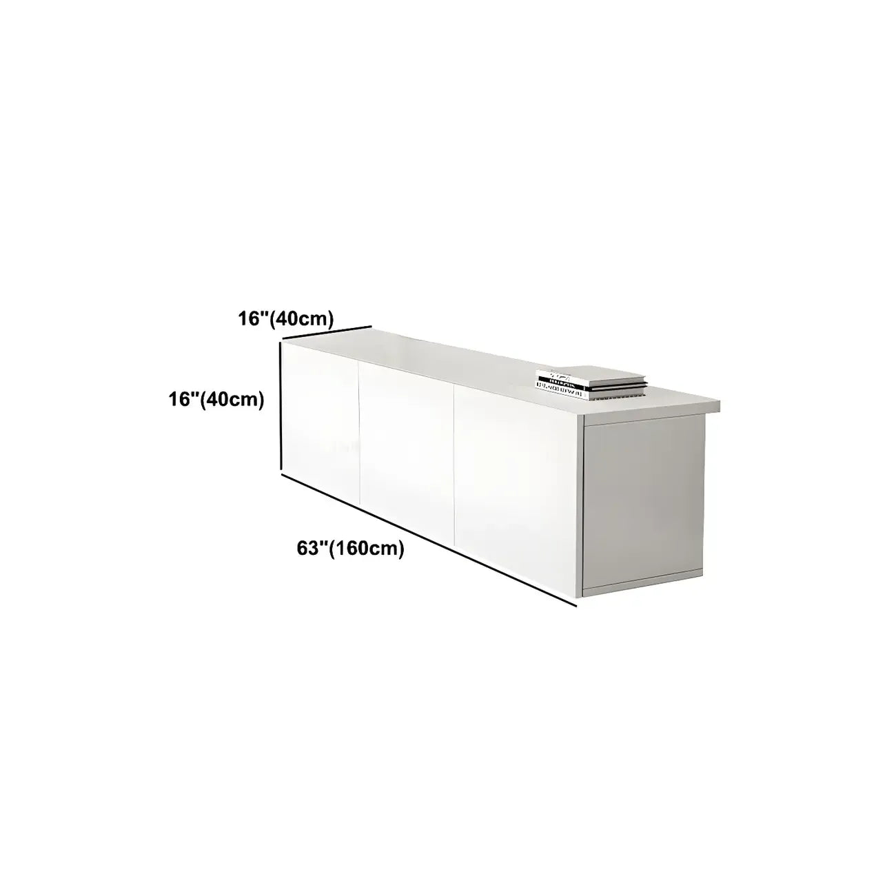 63 White Wooden Cable Management TV Stand with Drawers