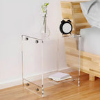 Modern Acrylic Bedside Table with Shelf