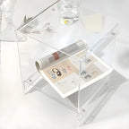Modern Acrylic Bedside Table with Shelf