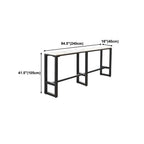 Rectangular White Marble Top Bar Tables with Iron Base