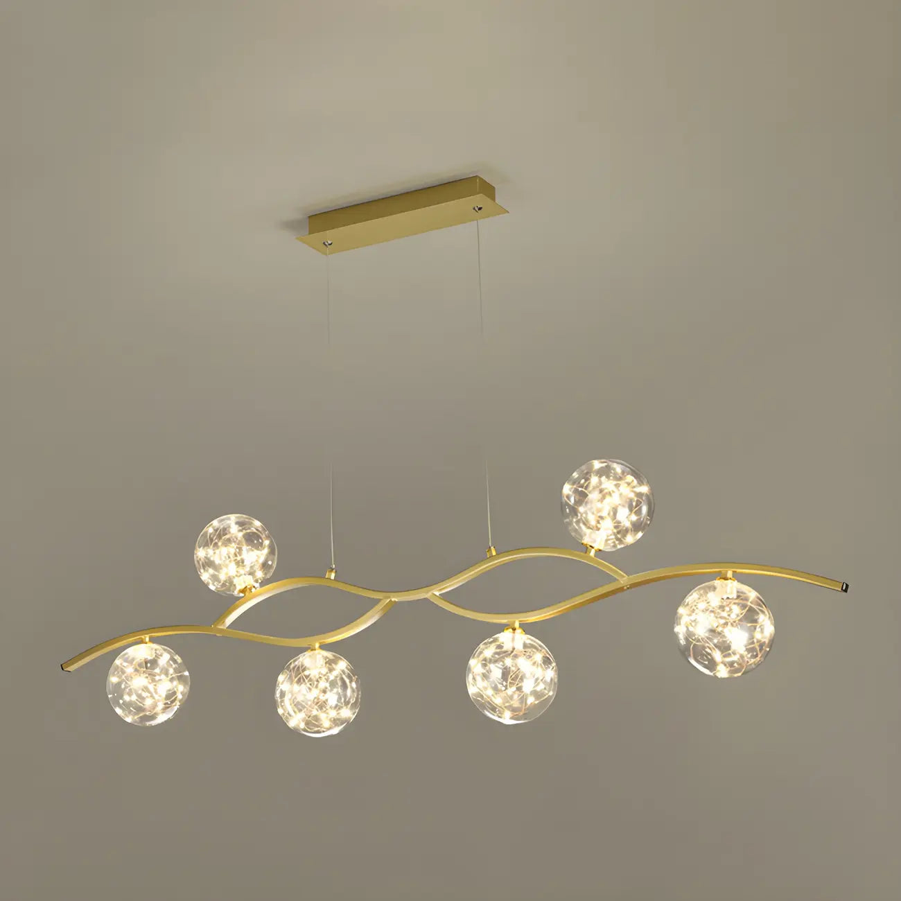 Modern Adjustable Clear Glass LED Pendant Light