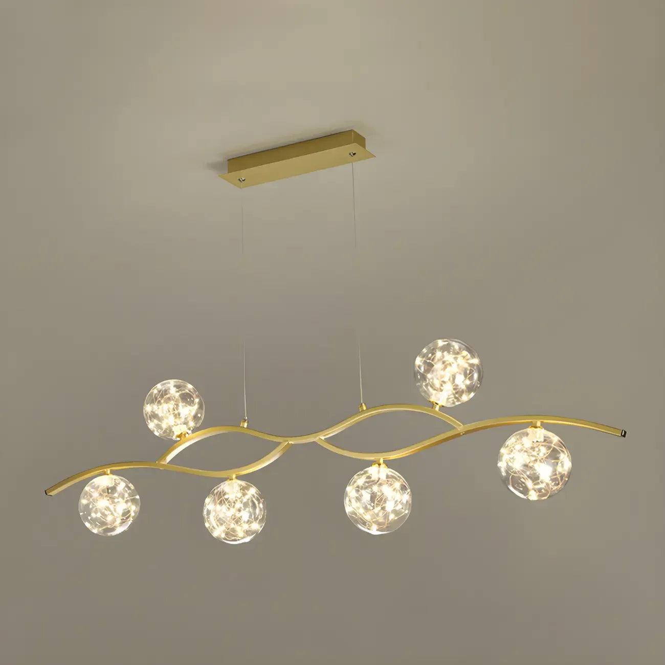 Modern Adjustable Clear Glass LED Pendant Light