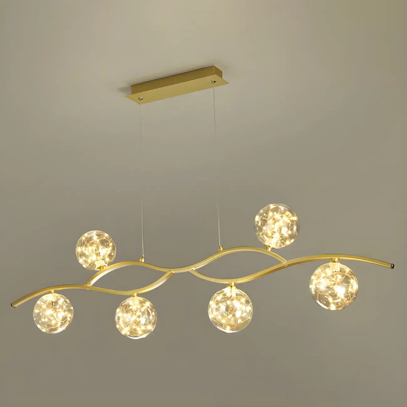 Modern Adjustable Clear Glass LED Pendant Light