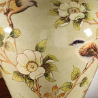 HomeyFad Classical Light Yellow Fabric Shade Floral Ceramic Table Lamp