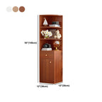 Contemporary White Wood Corner Bookcase with Cabinet
