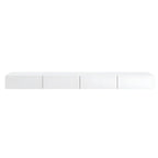 Contemporary Wooden Floating TV Stand in White with Lighting