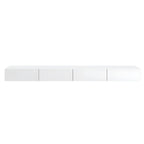 Contemporary Wooden Floating TV Stand in White with Lighting