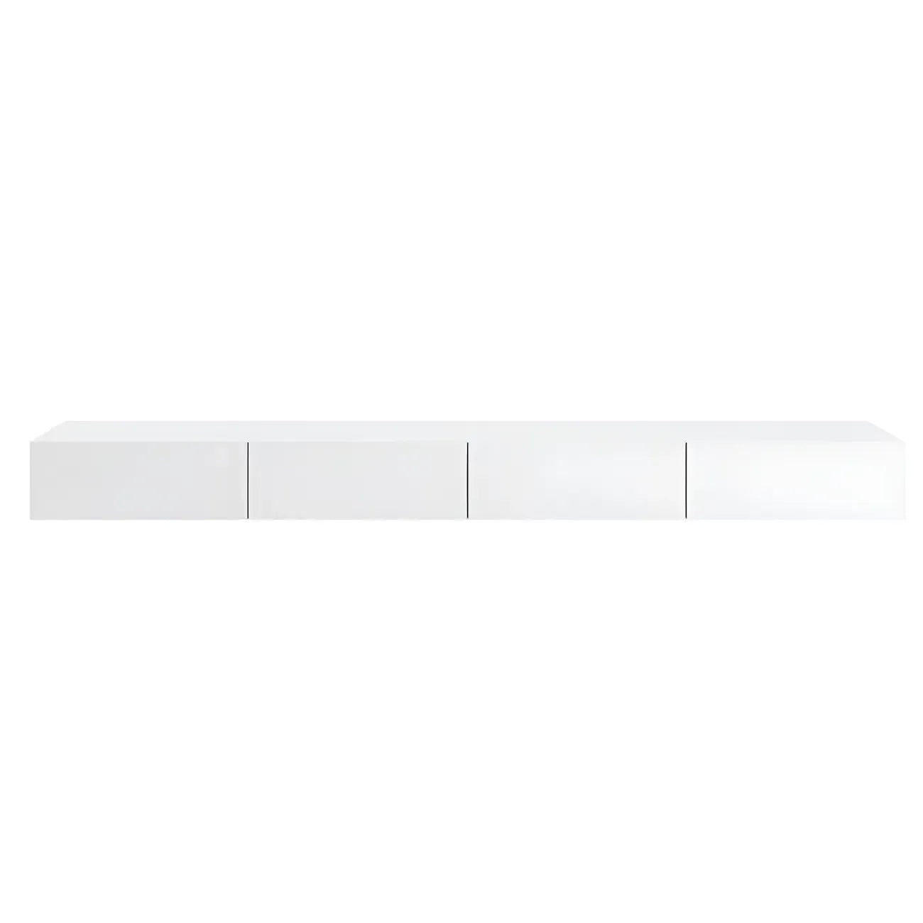 Contemporary Wooden Floating TV Stand in White with Lighting