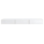Contemporary Wooden Floating TV Stand in White with Lighting