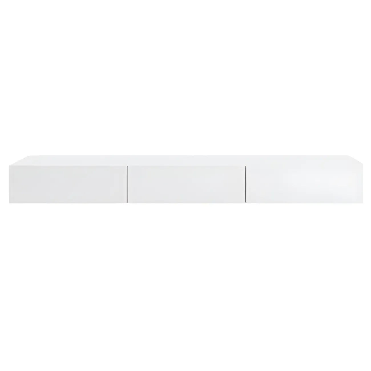 Contemporary Wooden Floating TV Stand in White with Lighting