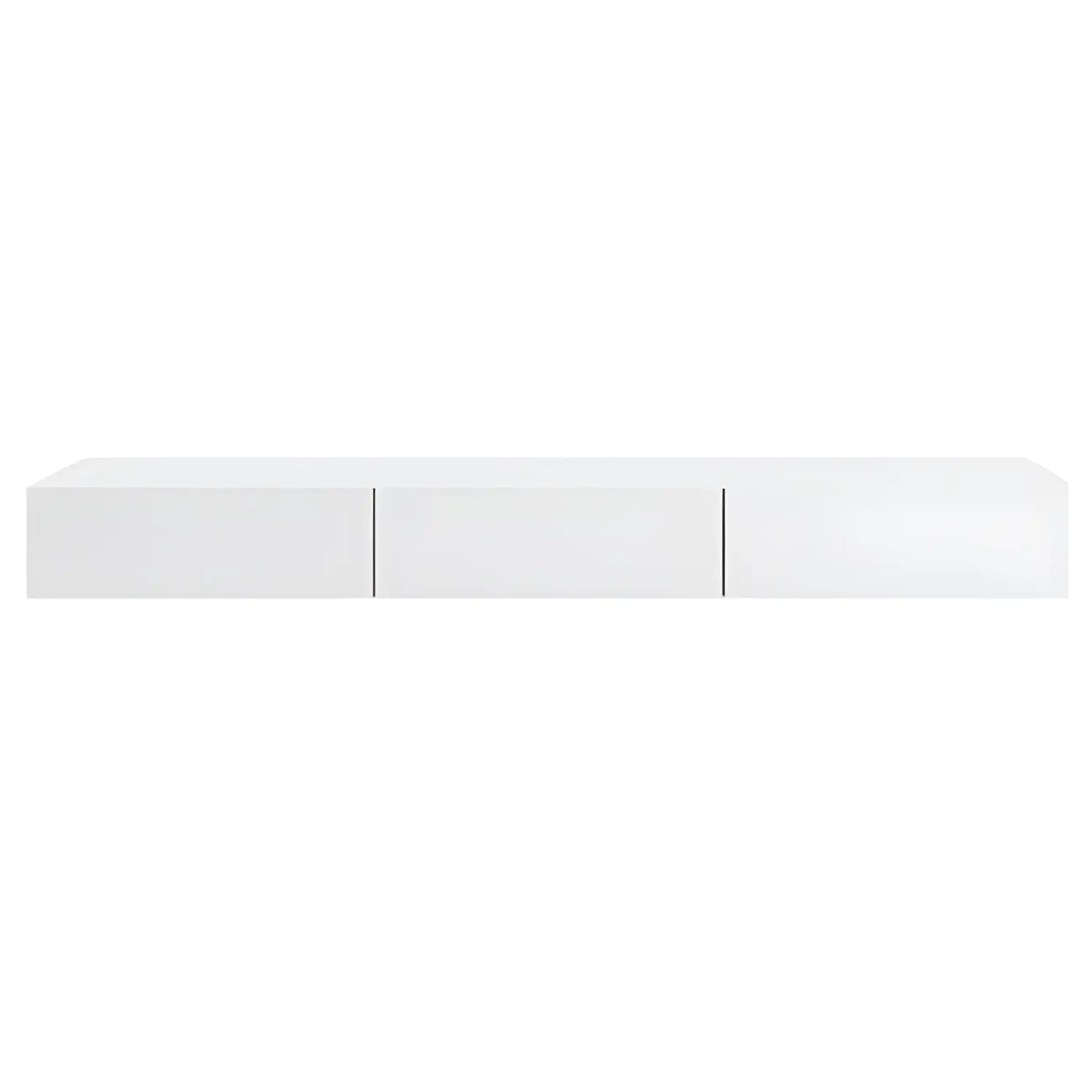 Contemporary Wooden Floating TV Stand in White with Lighting