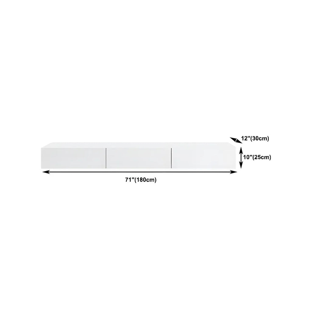 Contemporary Wooden Floating TV Stand in White with Lighting