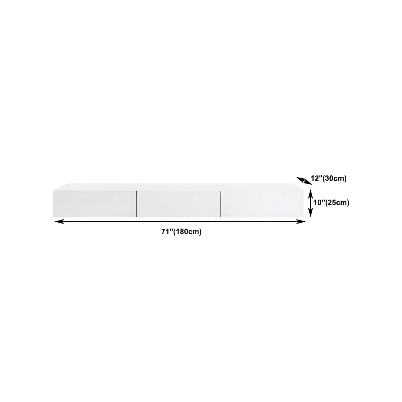 Contemporary Wooden Floating TV Stand in White with Lighting
